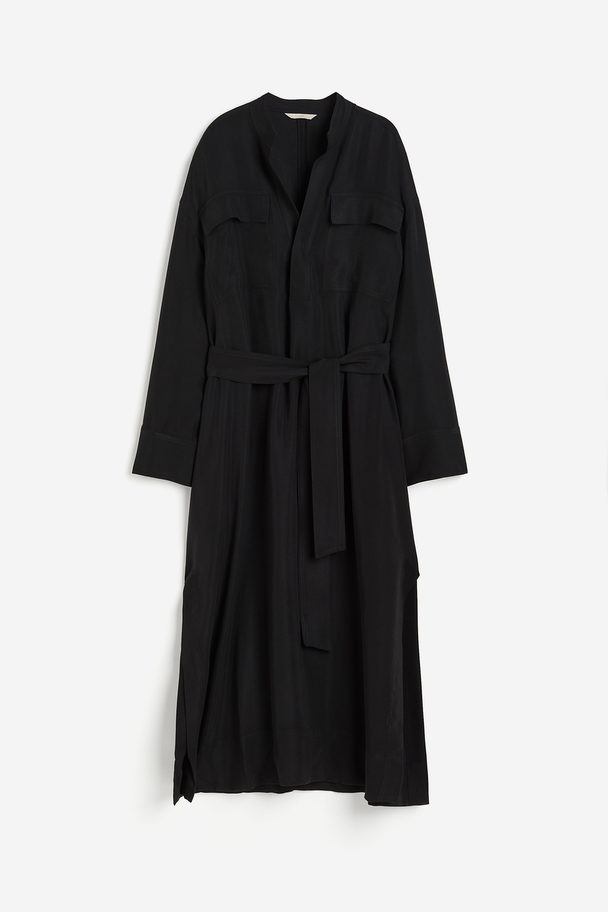 H&M Utility-Kleid aus Modalmix Schwarz