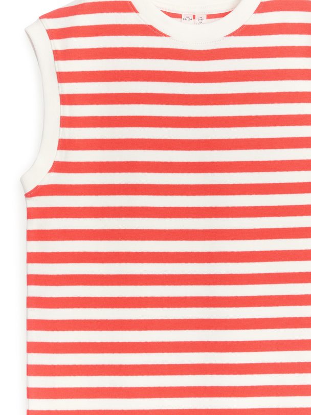 ARKET Ärmelloses T-Shirt-Kleid Weiß/Rot