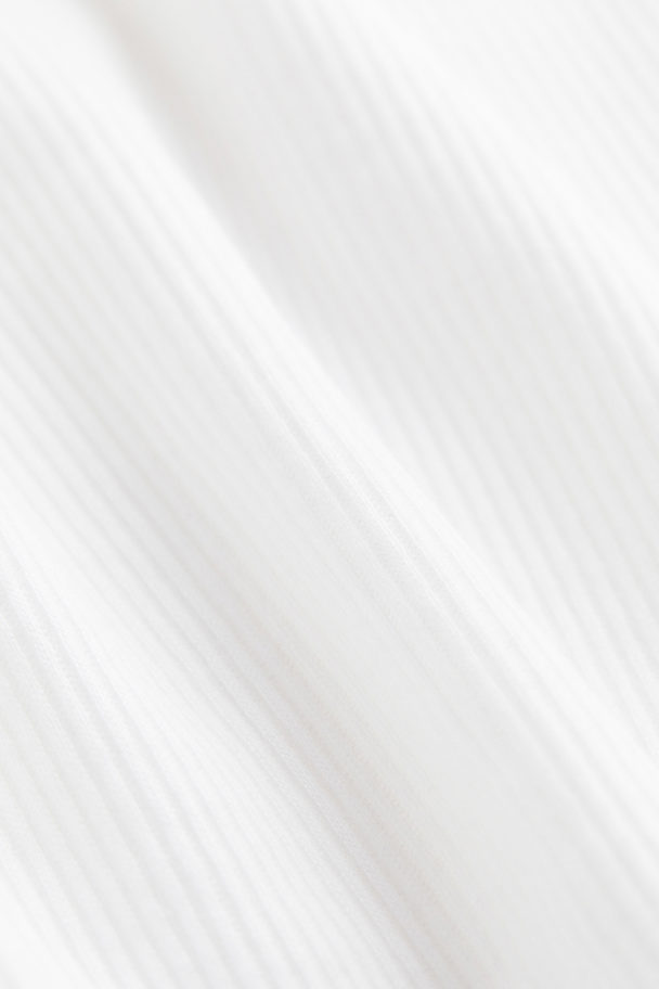 H&M Transparentes Rippshirt Weiß