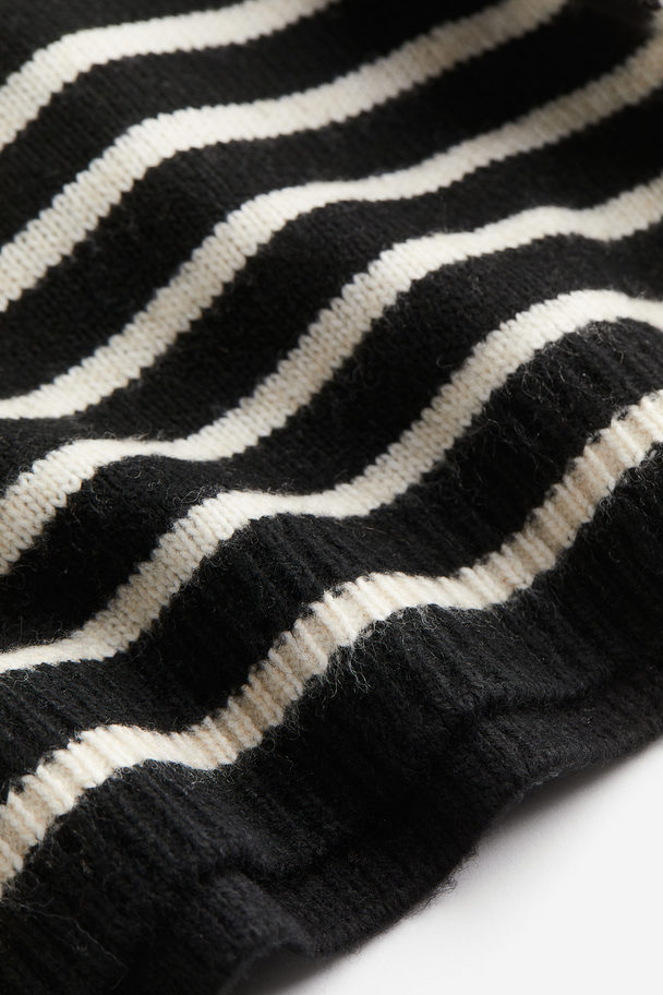 H&M Short Jumper Black/striped