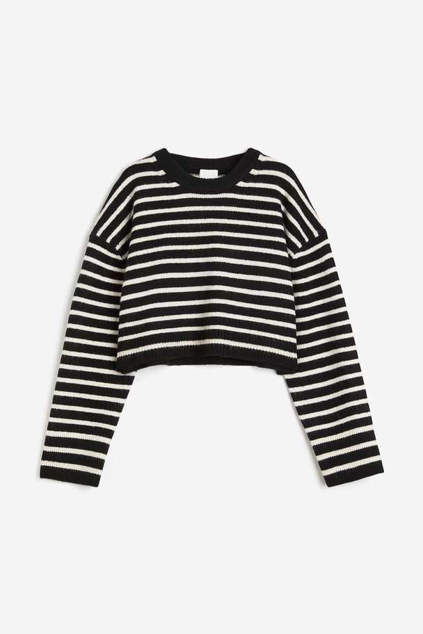 H&M Short Jumper Black/striped