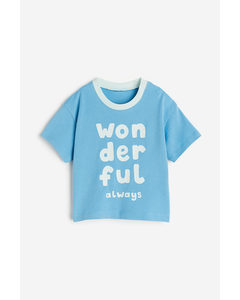 T-Shirt mit Print Blau/Wonderful