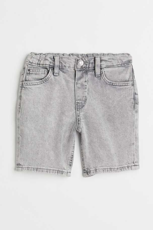 H&M Comfort Stretch Loose Fit Denim Shorts Pale Denim Grey
