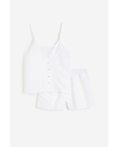 Linen-blend Pyjamas White