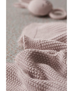 Moss-stitched Cotton Blanket Light Powder Pink