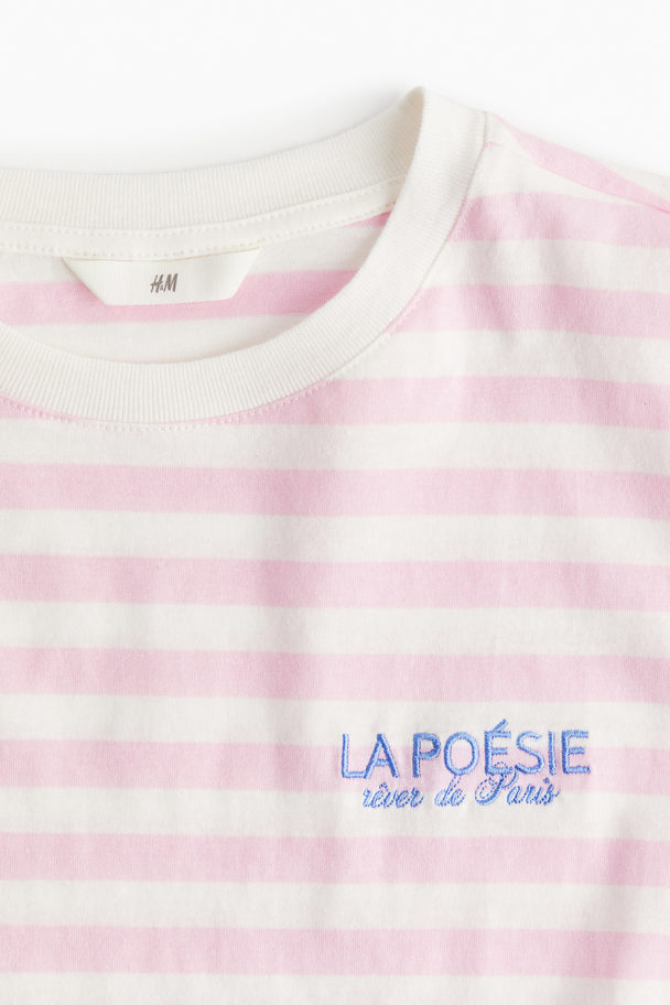 H&M T-Shirt mit Print Hellrosa/La Poésie