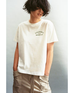 T-Shirt mit Print Cremefarben/Palermo