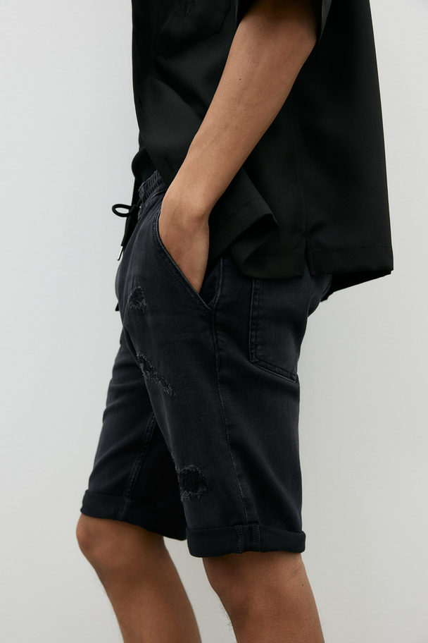 H&M Hybrid Slim Denim Shorts Black