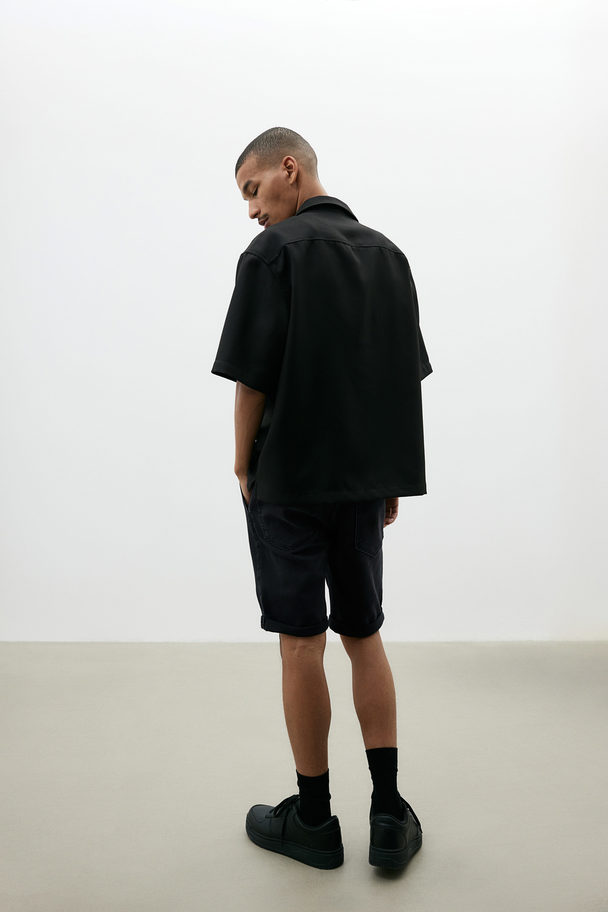 H&M Hybrid Slim Denim Shorts Black