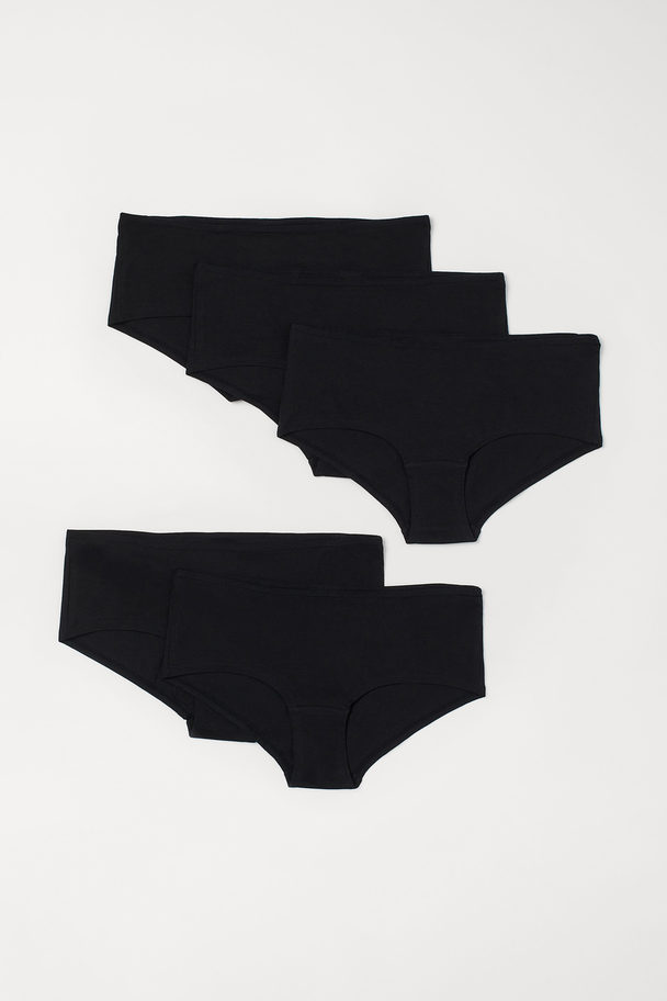 H&M Set Van 5 Slips - Shortie Zwart