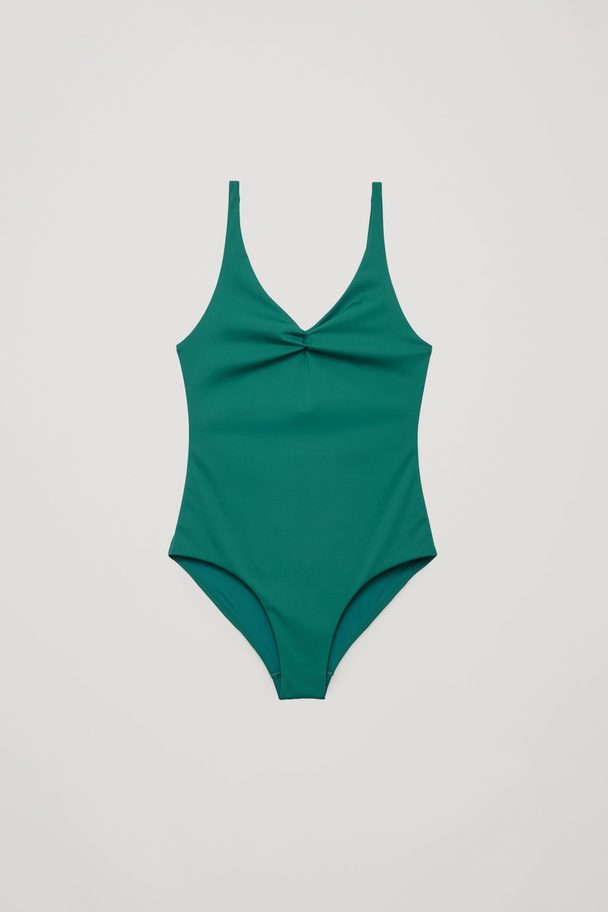 COS Twist-front Swimsuit Forest Green