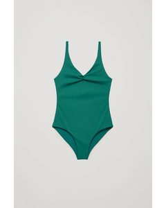Twist-front Swimsuit Forest Green