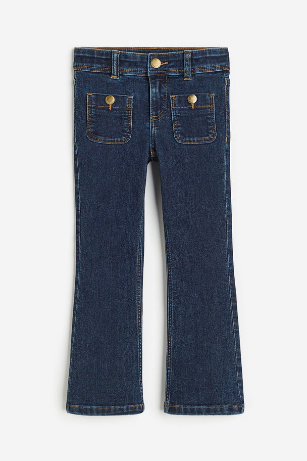 H&M Superstretch Flared Leg Jeans Dark Denim Blue