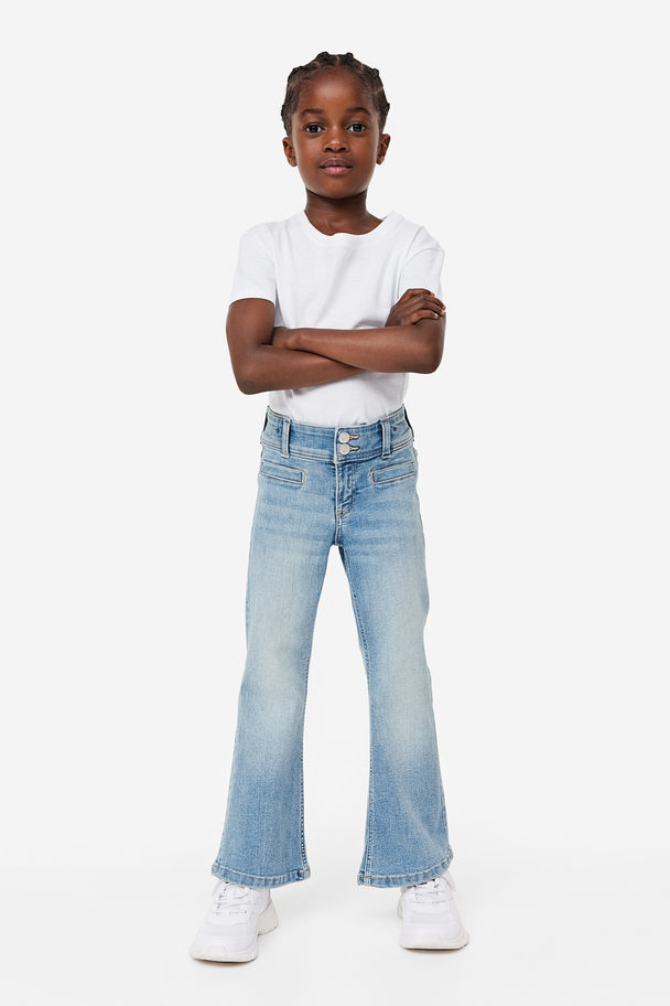 H&M Superstretch Flared Leg Jeans Denimblå