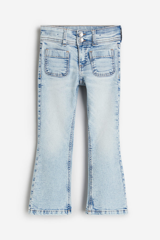 H&M Superstretch Flared Leg Jeans Light Denim Blue