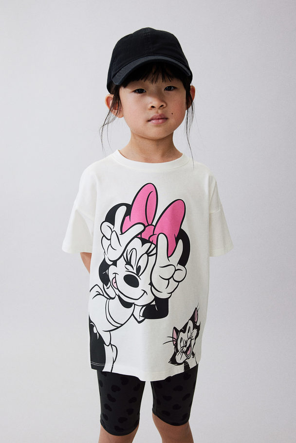 H&M Tweedelige Set Met Print Wit/minnie Mouse