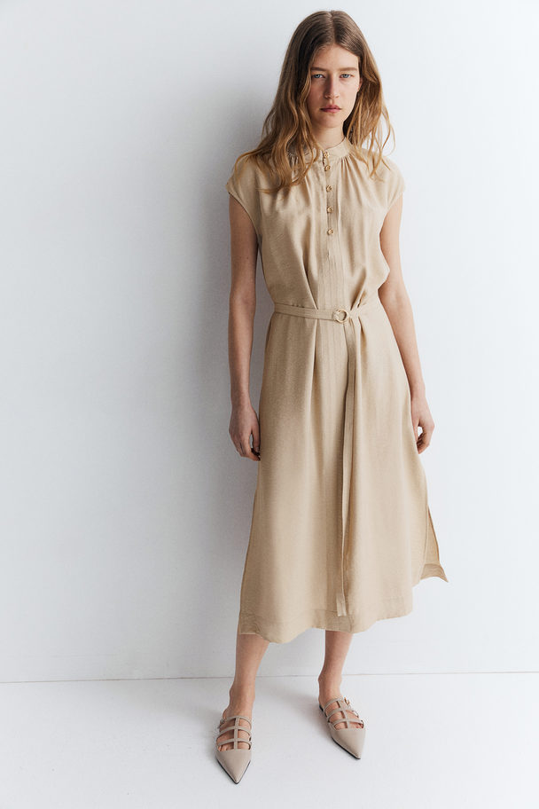 H&M Belted Dress Beige