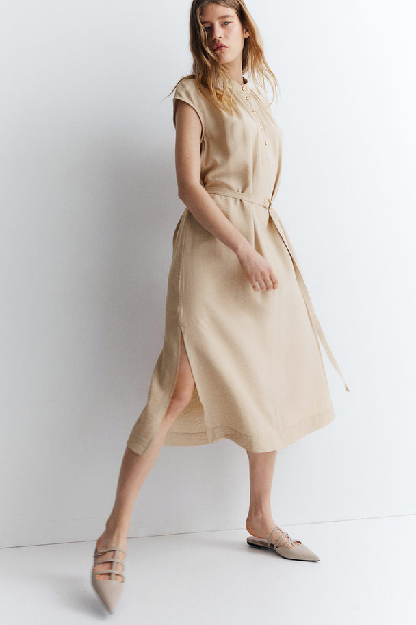 H&M Belted Dress Beige