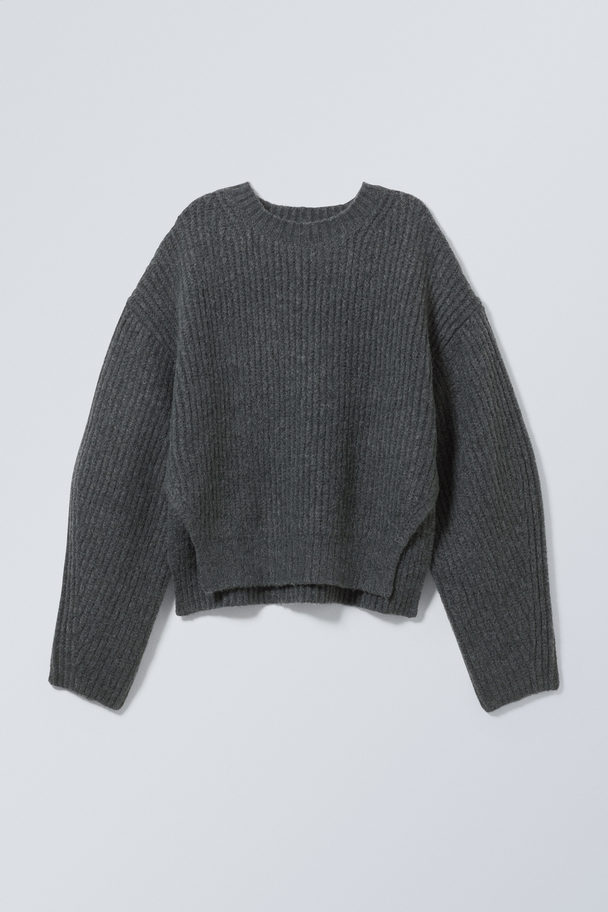 Weekday Ivy Knit Sweater Dark Grey