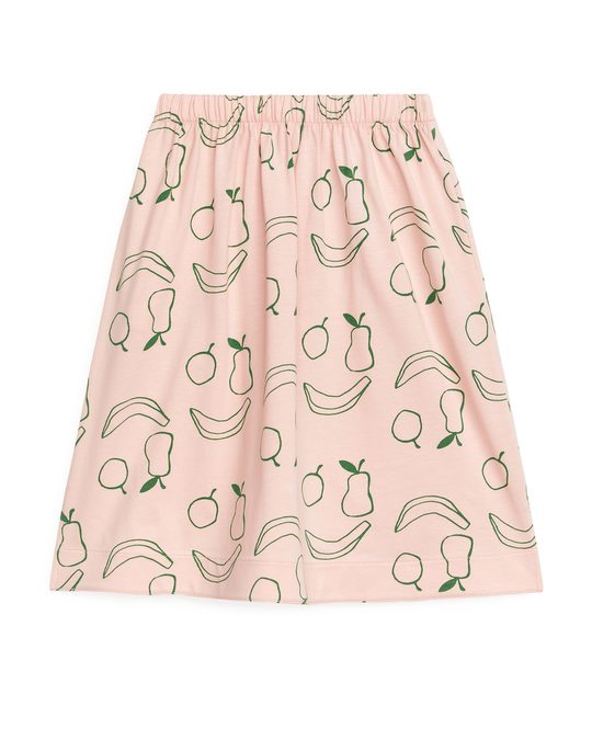 Arket Printed Jersey Skirt Peach/green