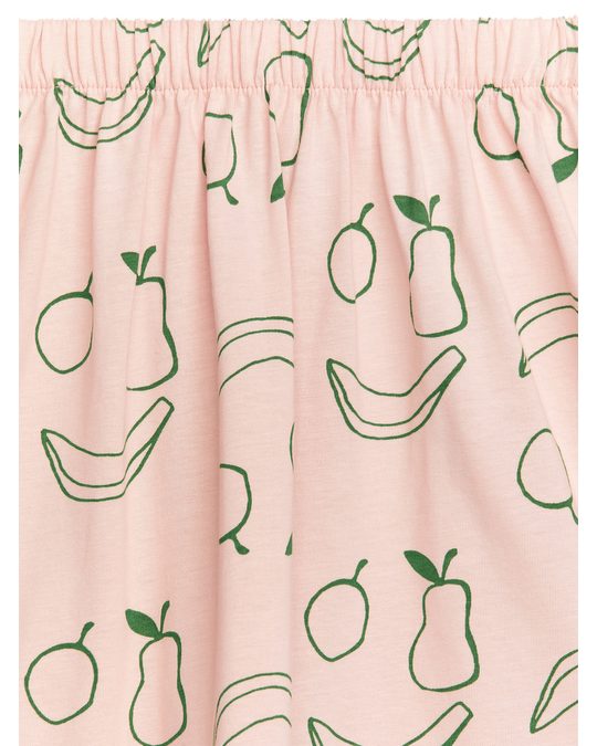Arket Printed Jersey Skirt Peach/green