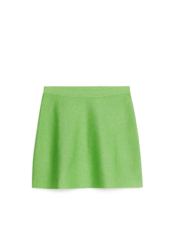 Arket Double-knit Mini Skirt Green
