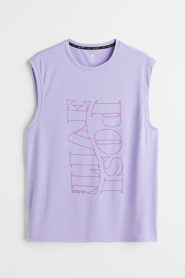 H&M Relaxed Fit Fast-drying Sports Vest Top Light Purple/positive
