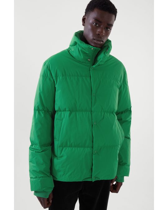 COS Short Puffer Jacket Green