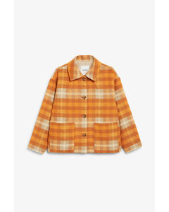Textured Jacket Orange Checks