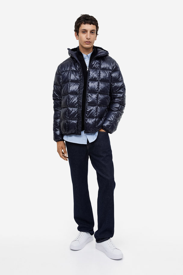 H&M Regular Fit Lightweight Puffer Jacket Dark Blue