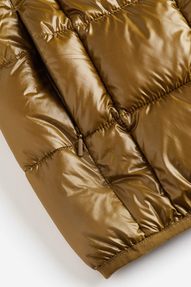 H&M Regular Fit Lightweight Puffer Jacket Dark Yellow