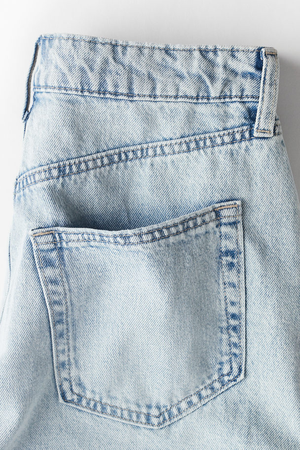 H&M Jeansshorts Med Hög Midja Blek Denimblå