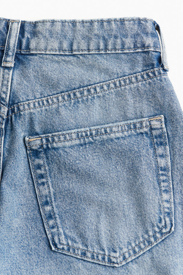 H&M Jeansshorts High Waist Helles Denimblau