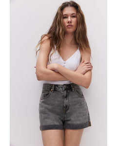 Denim Short - High Waist Denimgrijs