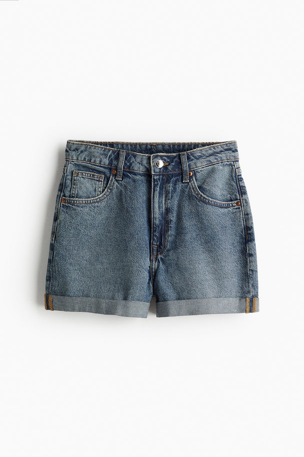 H&M Jeansshorts High Waist Denimblau