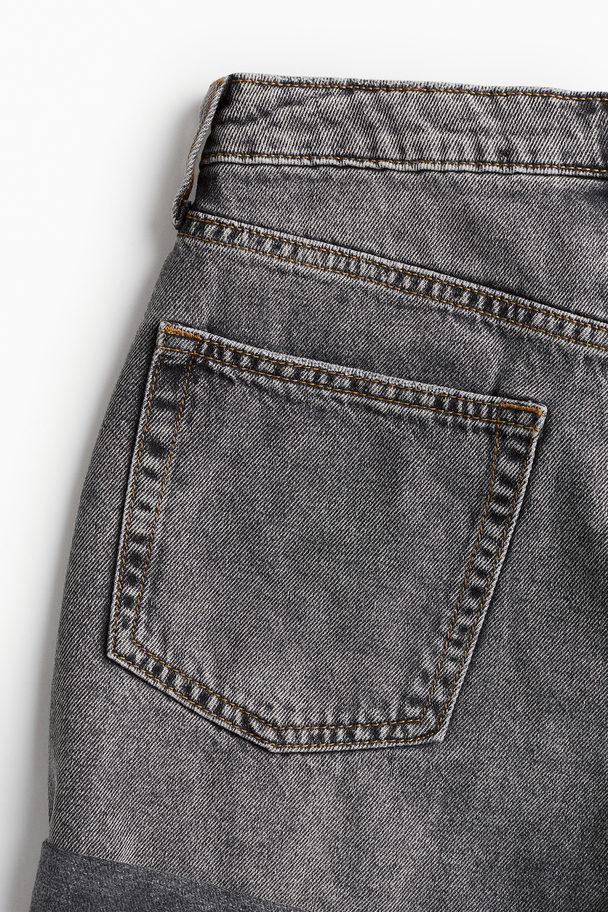 H&M Denim Short - High Waist Denimgrijs