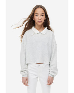 Boxy-style Sweatshirt Light Grey Marl