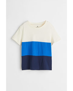 T-Shirt aus Baumwolle Blau/Blockfarben