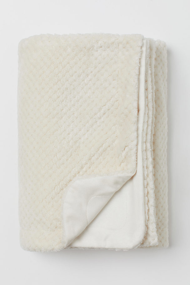 H&M HOME Fleece Blanket Natural White