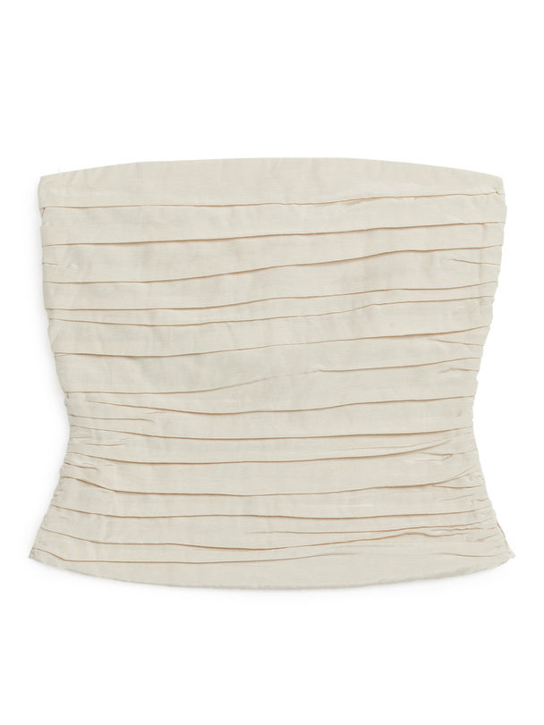 ARKET Pleated Tube Top Off White