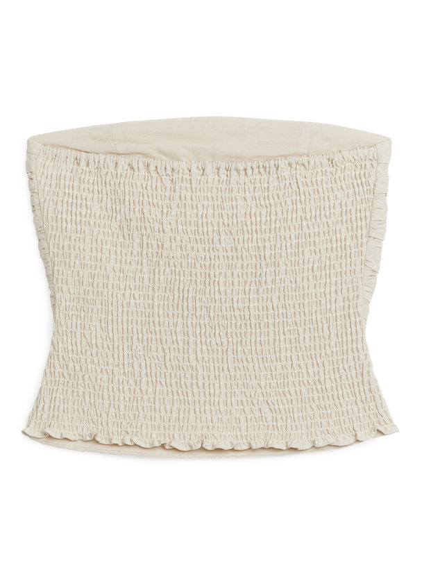 ARKET Pleated Tube Top Off White