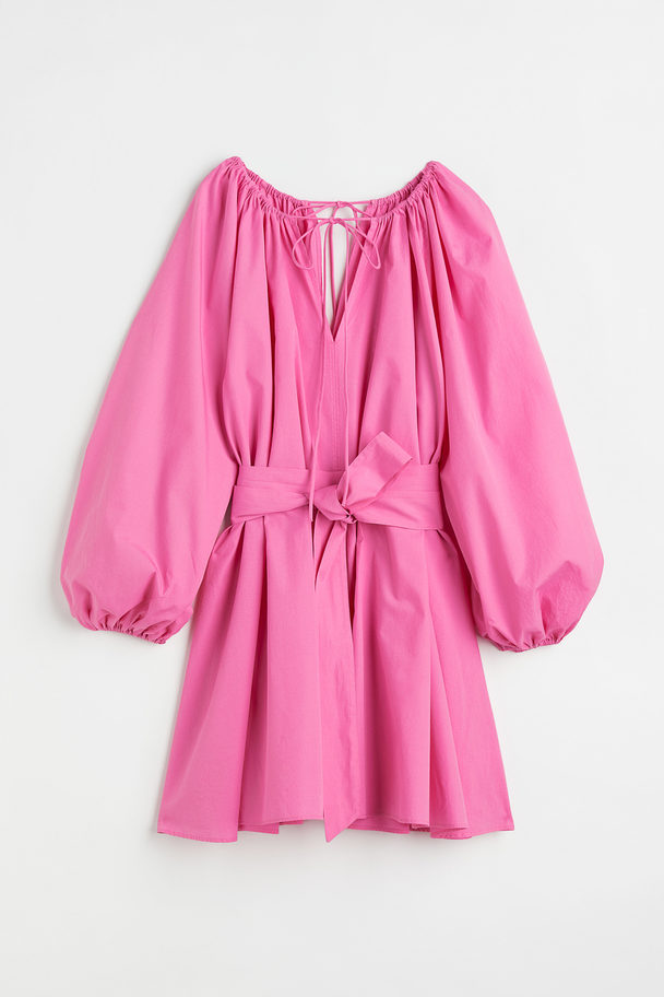 H&M Kleid mit Bindegürtel Rosa