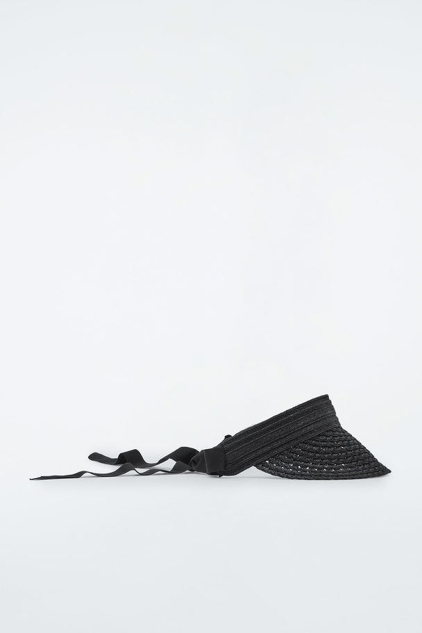 COS Tie-back Straw Visor Black