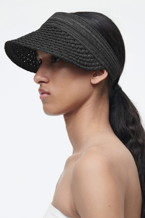 COS Tie-back Straw Visor Black