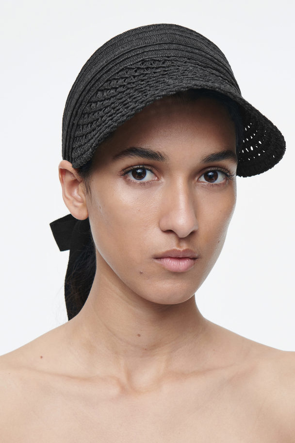 COS Tie-back Straw Visor Black