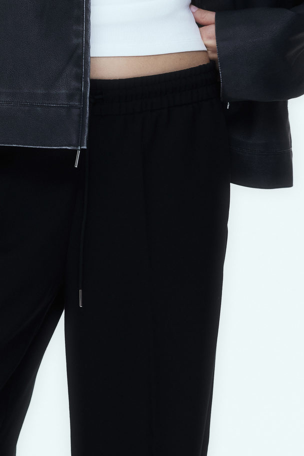 H&M Wide Pull-on Trousers Black