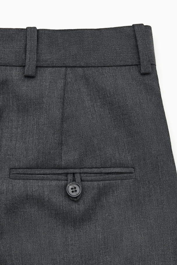COS High-waisted Tailored Wool Trousers Dark Grey