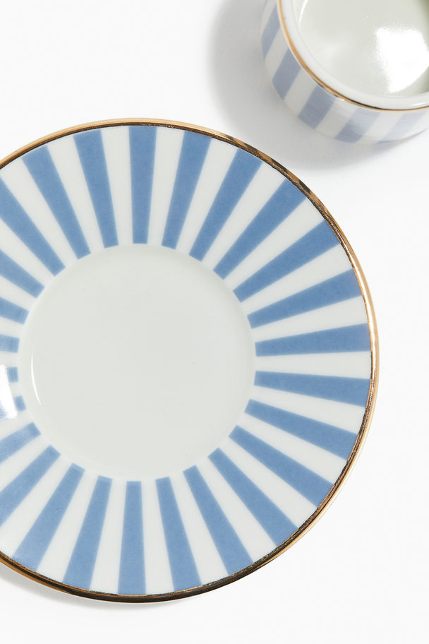 H&M HOME 2er-Pack Espressotassen Hellblau/Gestreift