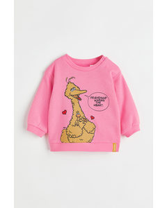 Printed Sweatshirt Light Pink/sesame Street