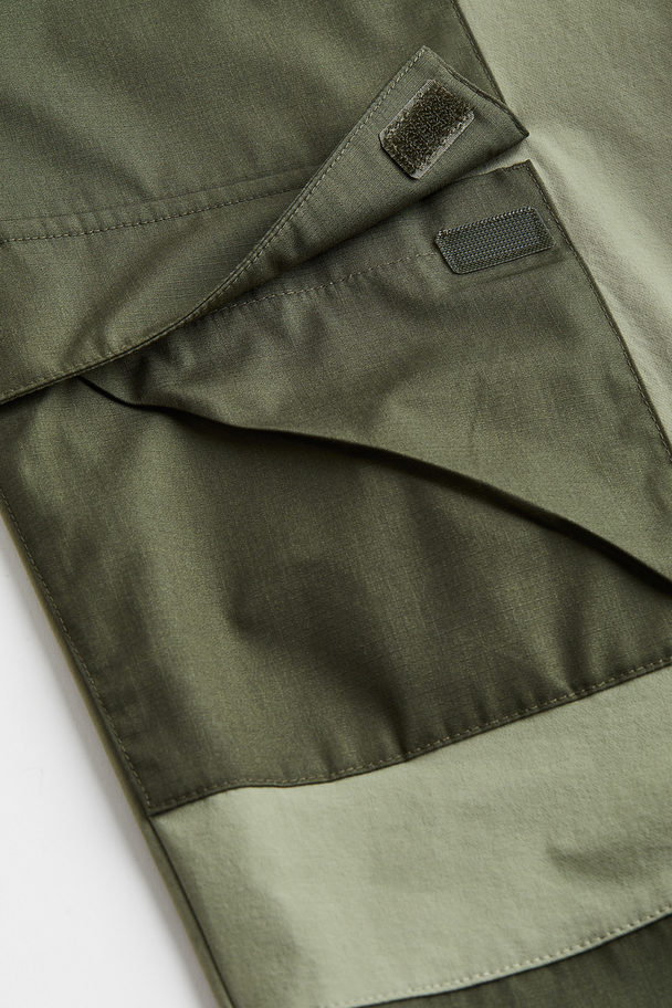 H&M Water-repellent Outdoor Trousers Dark Khaki Green/sage Green